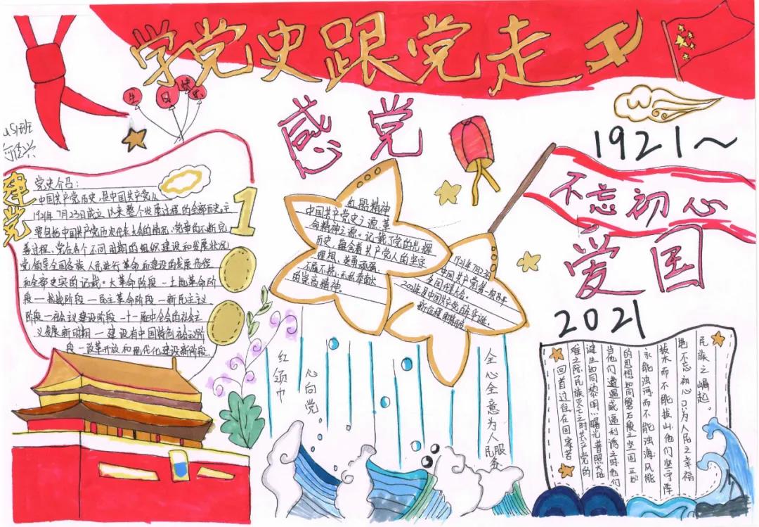 初二学党史跟党走手抄报图片-图6