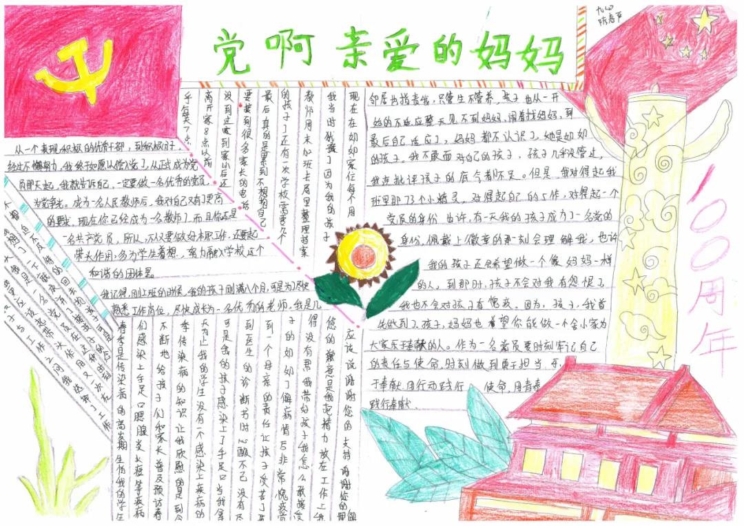 爱党爱车手抄报绘画欣赏-图1