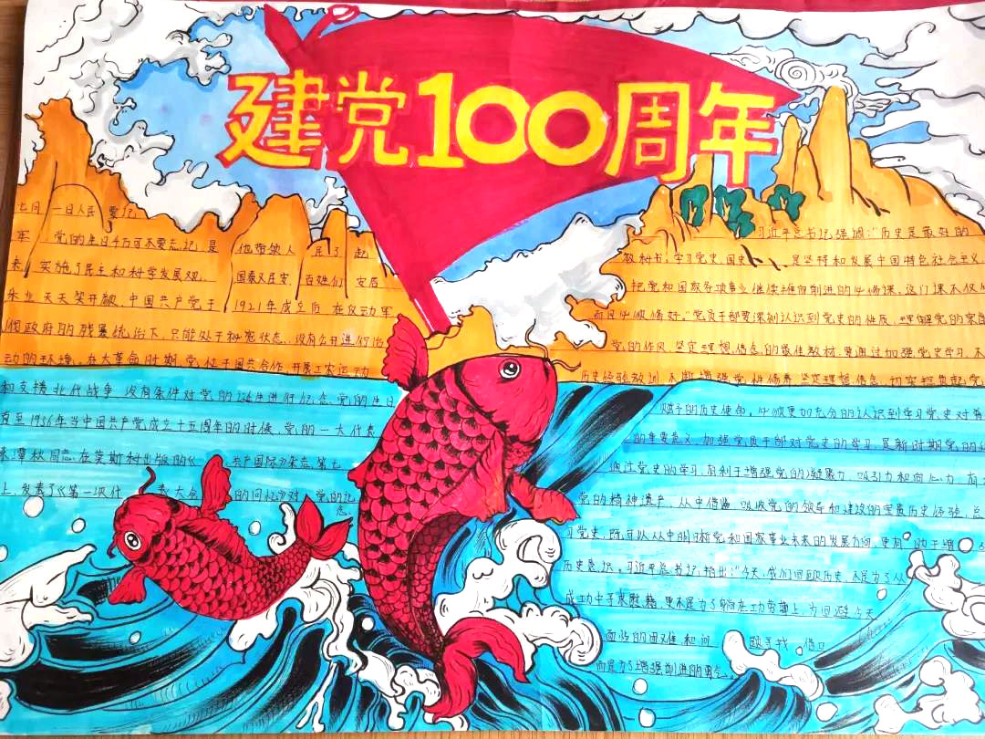 坚定跟党走,奋进新时代手抄报-图2