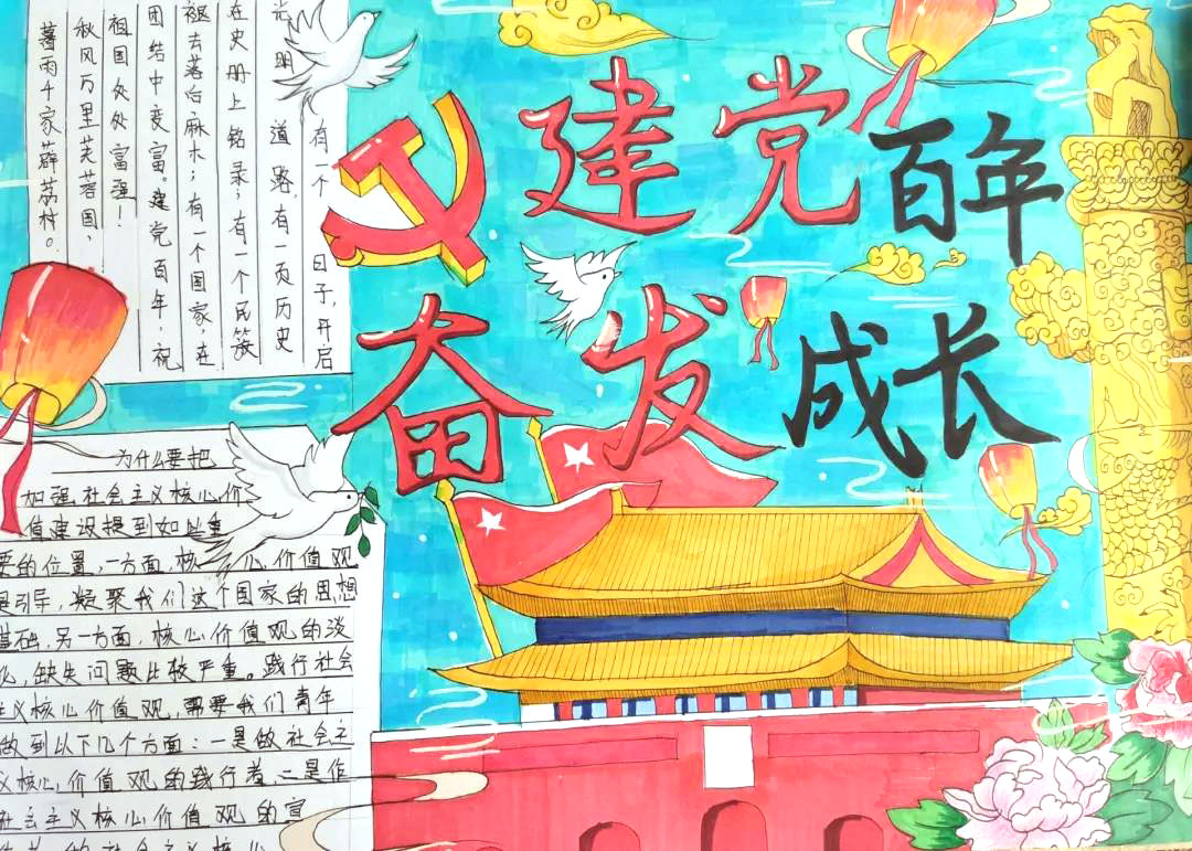 坚定跟党走,奋进新时代手抄报-图4