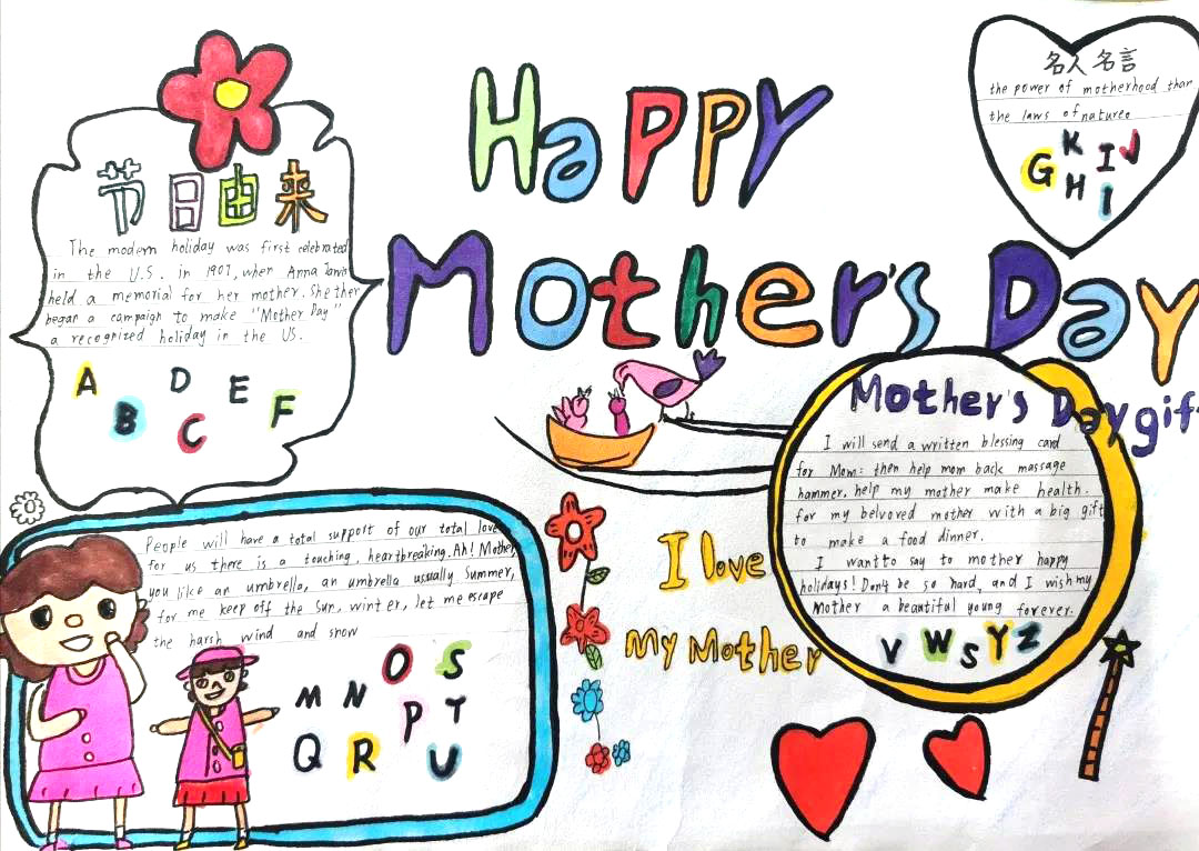 简单漂亮的母亲节英语手抄报-图5