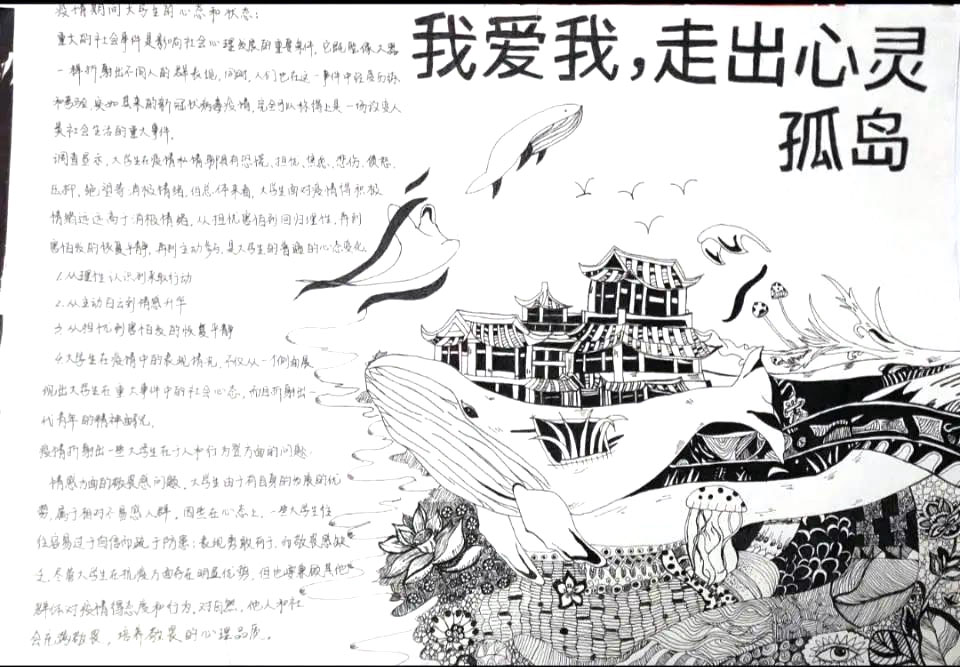 走出心灵孤岛为主题的手抄报-图6