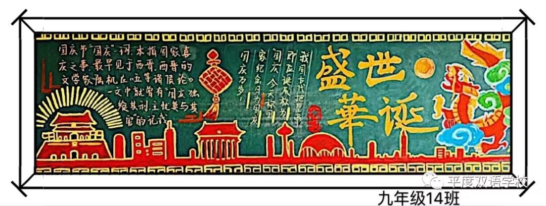 2021年国庆节黑板报设计图-图3