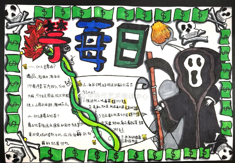 初二禁毒手抄报图片一等奖-图2