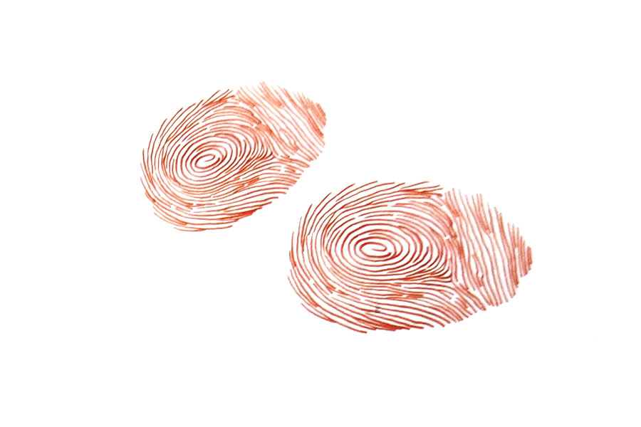 步骤2：印一个稍大一些的指印做身体