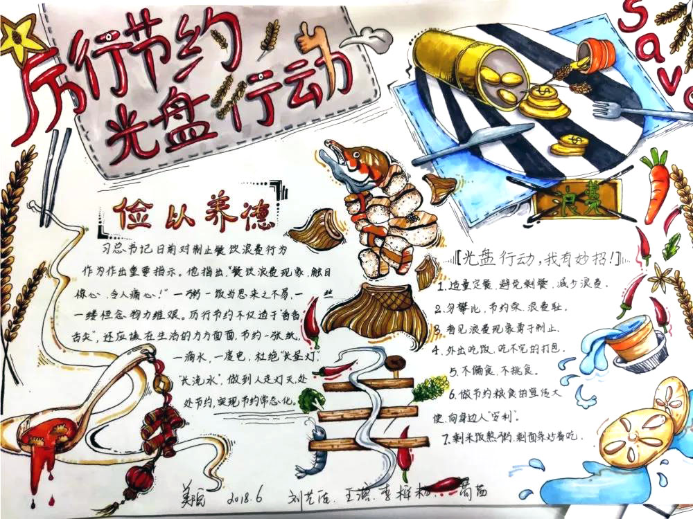 “历行节约光盘行动”主题手抄报-图1