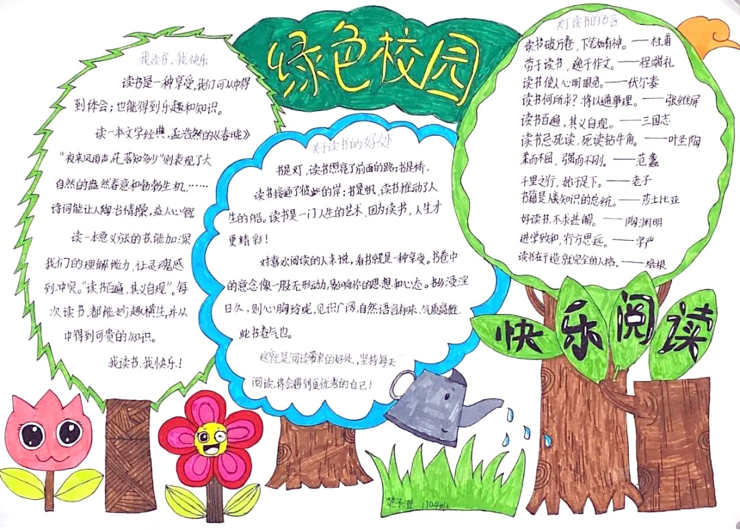 三年级绿色阅读手抄报简单-图3