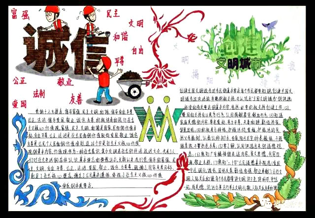 中学生践行社会主义核心价值观手抄报-图4