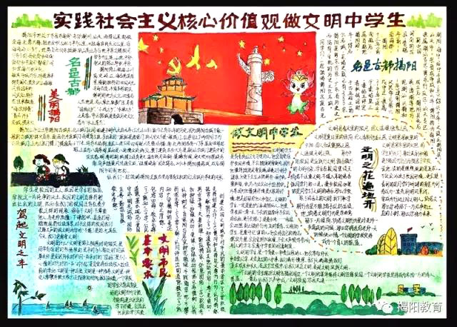 中学生践行社会主义核心价值观手抄报-图7