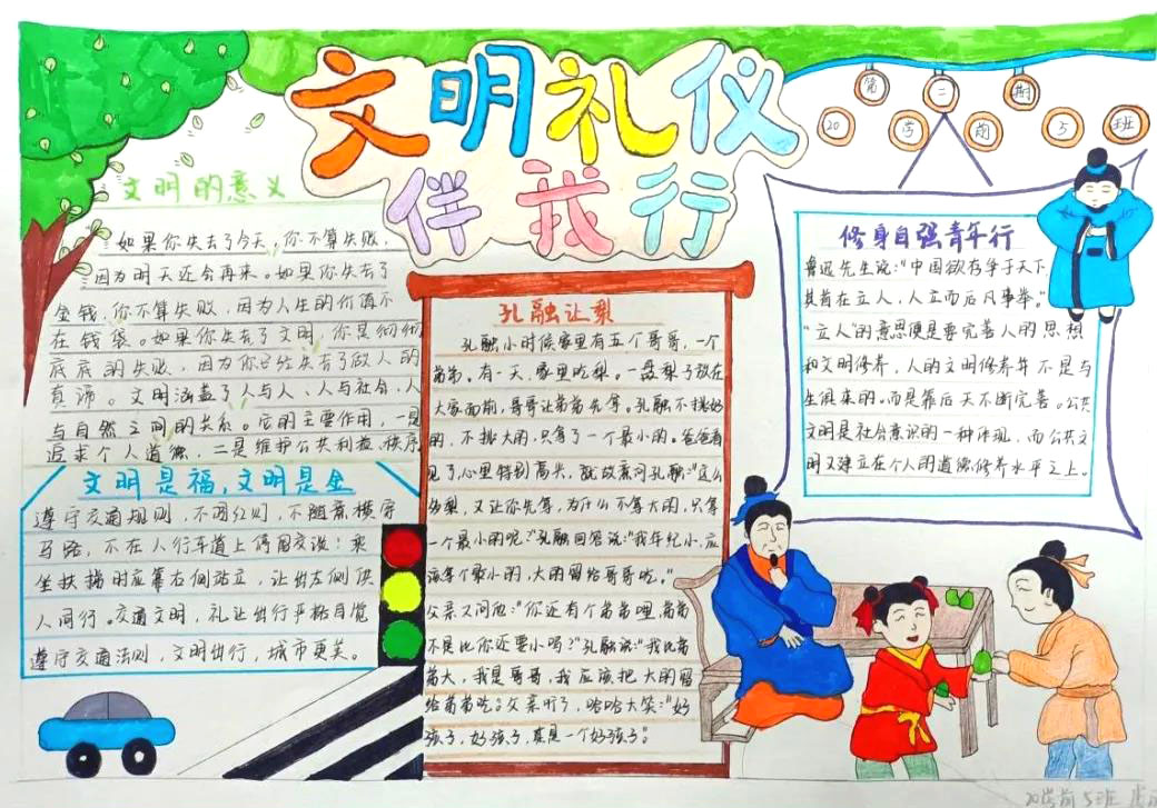 小学生文明礼仪伴我行手抄报图片-图1