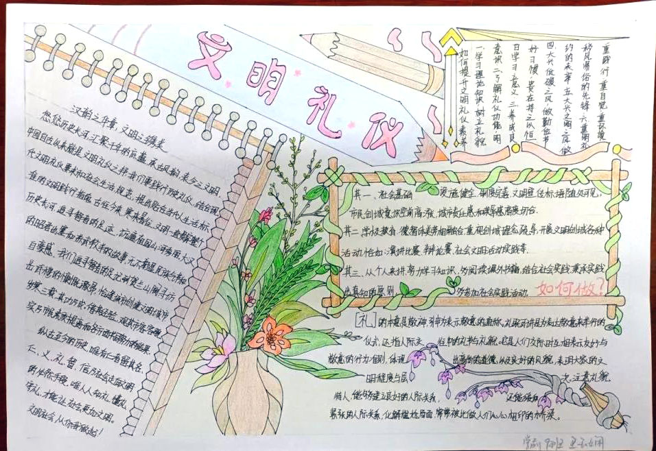 小学生文明礼仪伴我行手抄报图片-图4