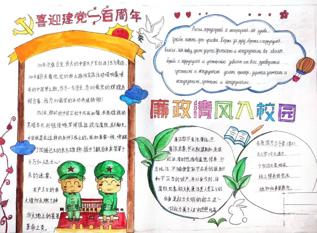 关于崇清敬廉的主题手抄报怎么画-图2