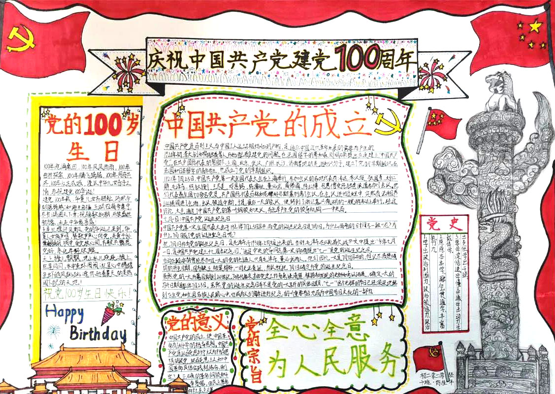 庆党的成立100周年手抄报图片-图5