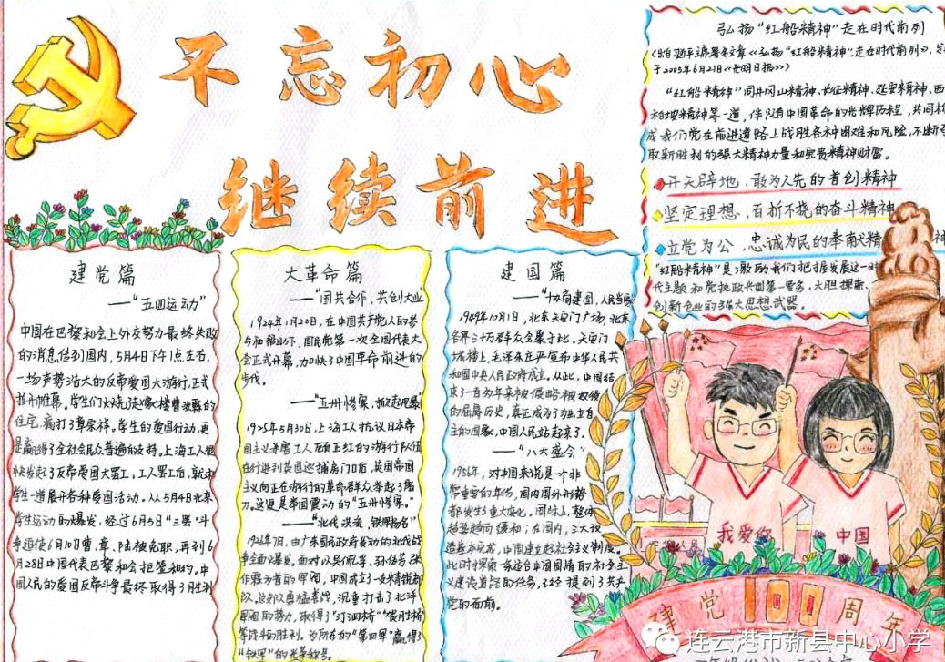 学习党史阅读小报版面设计图-图10