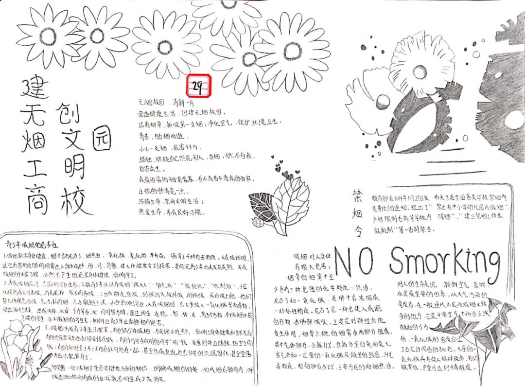 世界无烟日手抄报绘画一等奖-图2