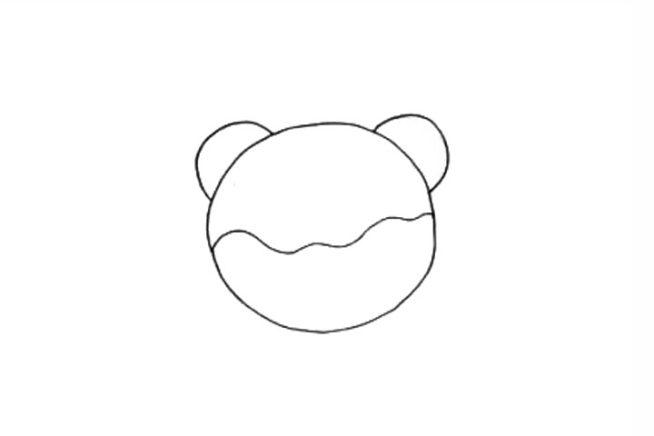 大熊猫甜甜圈简笔画-图1