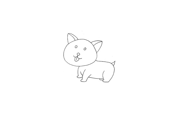 可爱柯基儿童画教程-图2