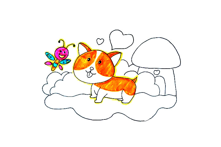 可爱柯基儿童画教程-图8