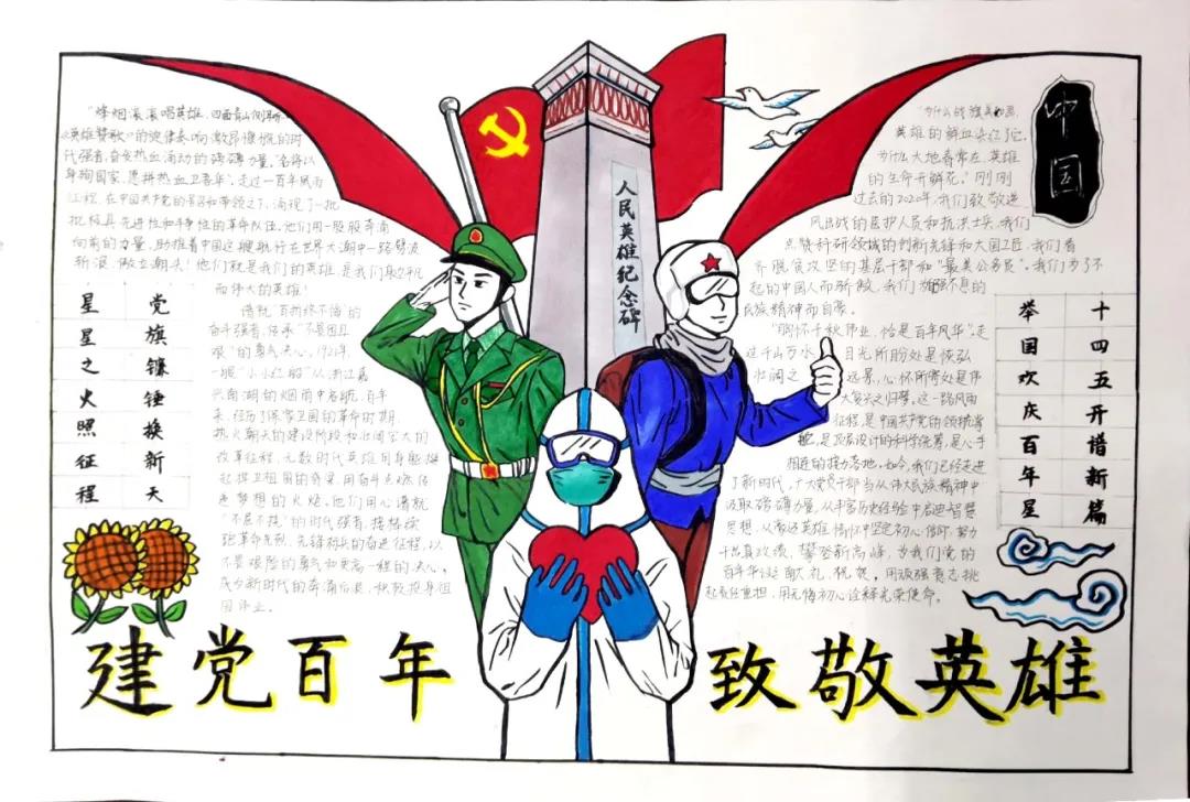 “百年辉煌，重温党史”手抄报-图12