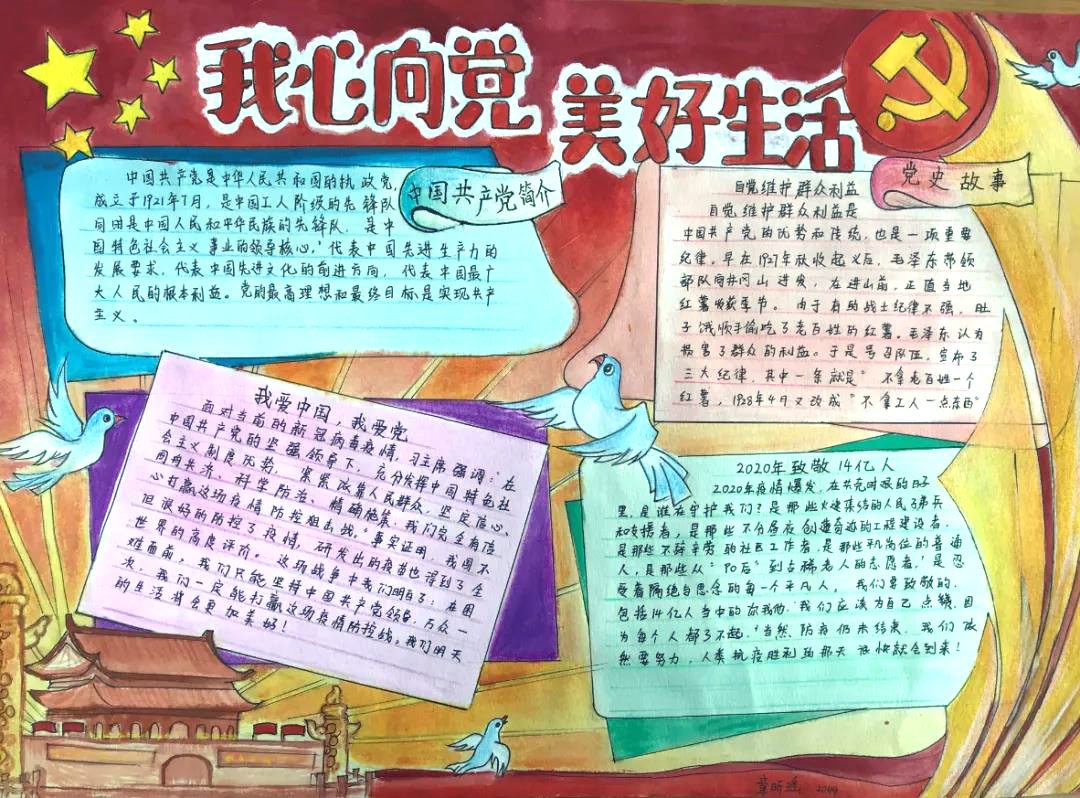 “我心向党，美好生活”主题手抄报-图14