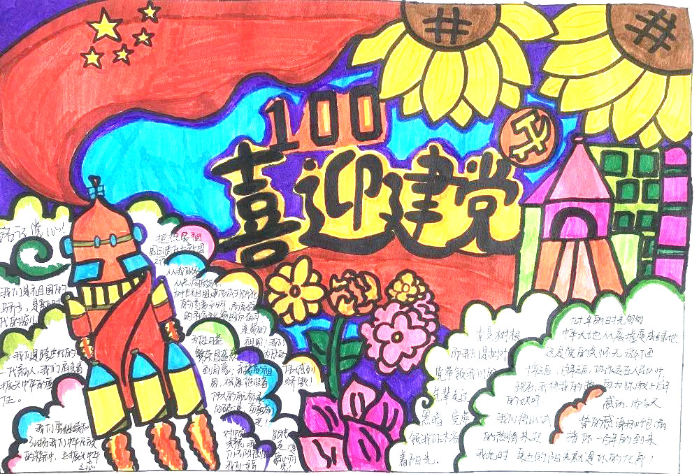 童心向党，党在我心中手抄报图片-图4