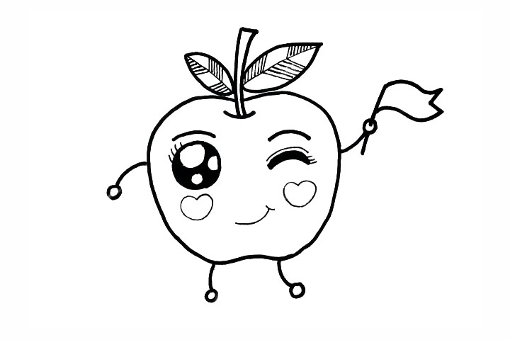 可爱卡通苹果简笔画-图5