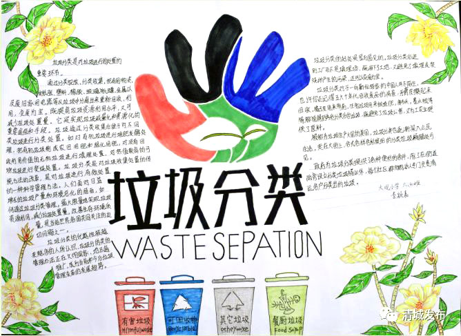 怎么画简单好看的垃圾分类手抄报-图1