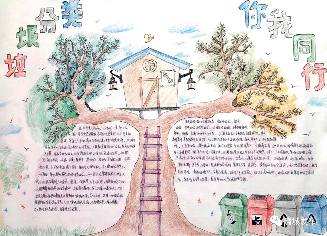 怎么画简单好看的垃圾分类手抄报-图3