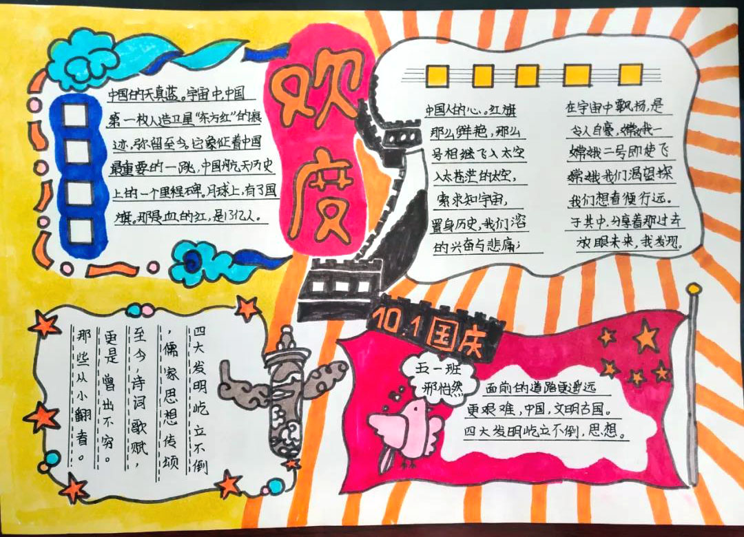 喜迎国庆节手抄报版面设计图-图11