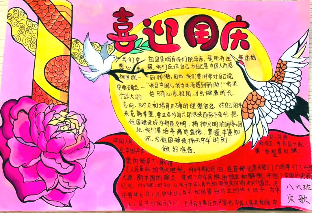 喜迎国庆节手抄报版面设计图-图13