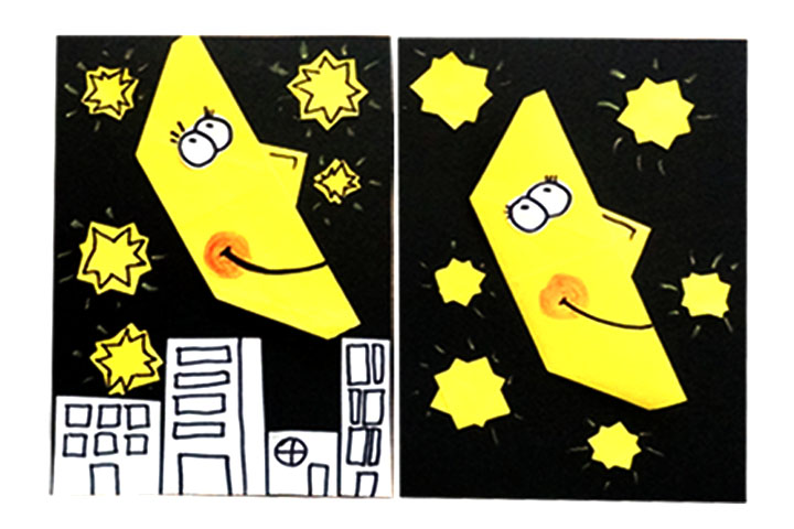 简单的折纸月亮