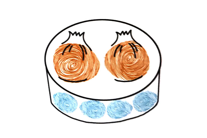 如何用手指画包子