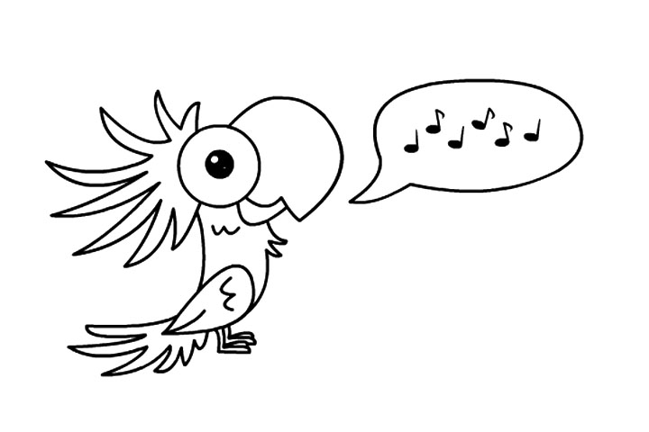 如何画一只可爱鹦鹉