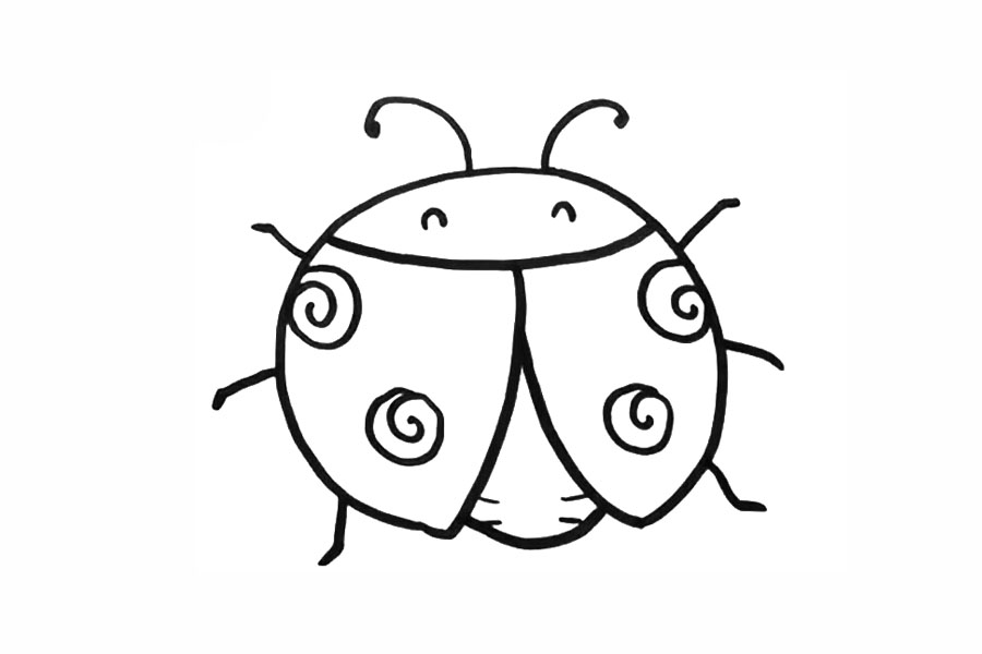 步骤7：画瓢虫的脚。