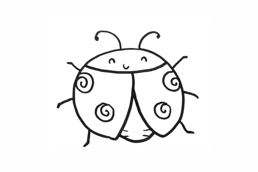 步骤8：画瓢虫的嘴巴。