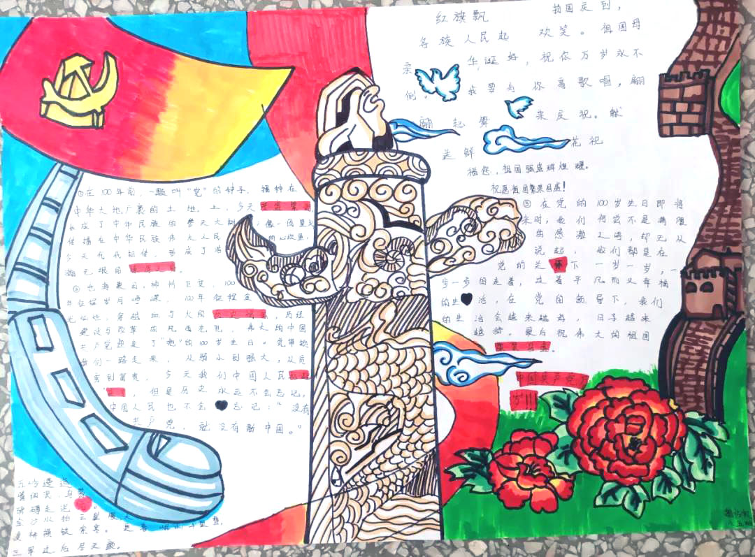关于庆祝建党100周年的手抄报图片-图7