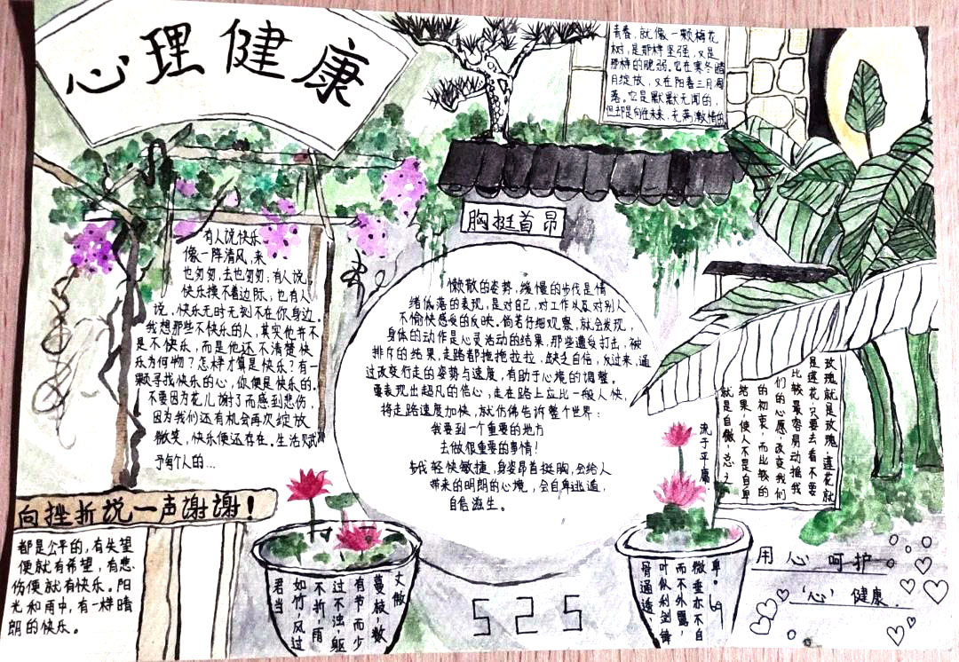 “审视心灵，画出美丽”5.25主题手抄报-图7