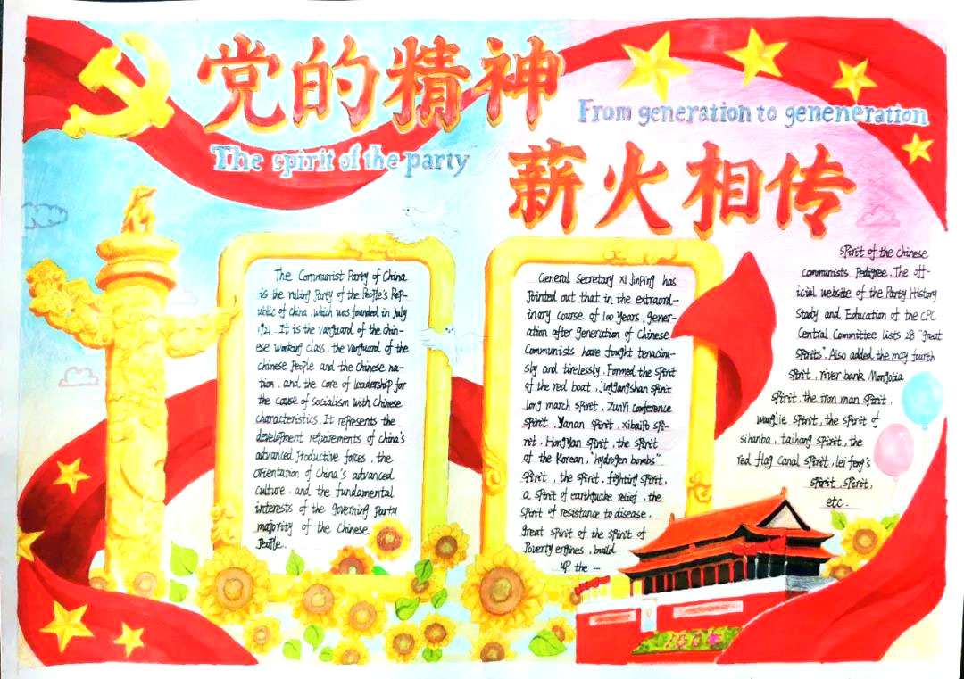"庆百年，颂党恩，跟党走"英语手抄报-图9