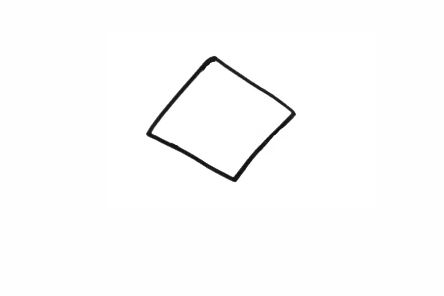 步骤1：先画一个菱形