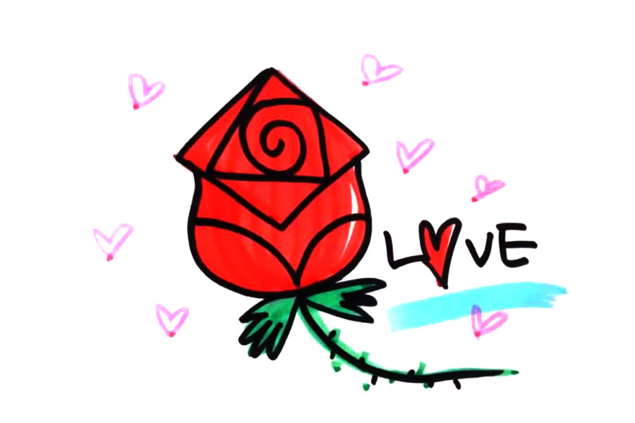 简单的玫瑰花怎么画