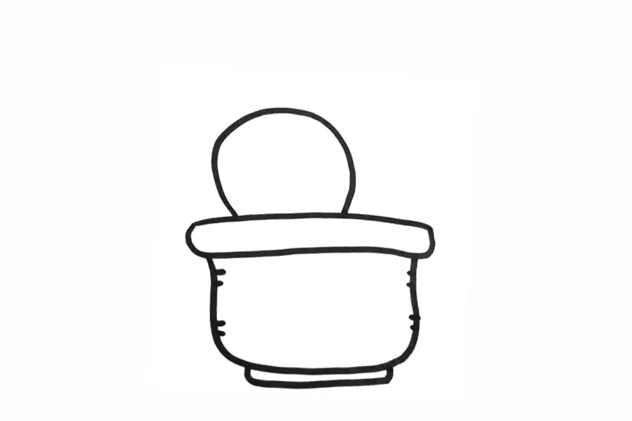 步骤4：开始画仙人掌。