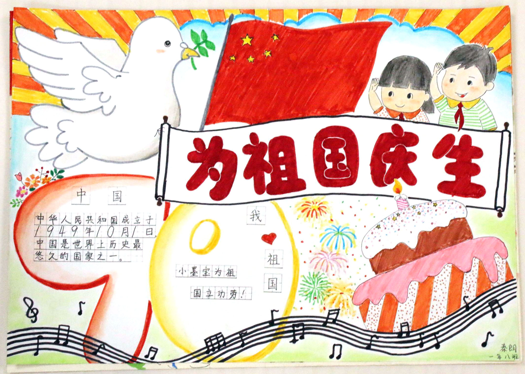 喜迎国庆华诞72周年手抄报-图2