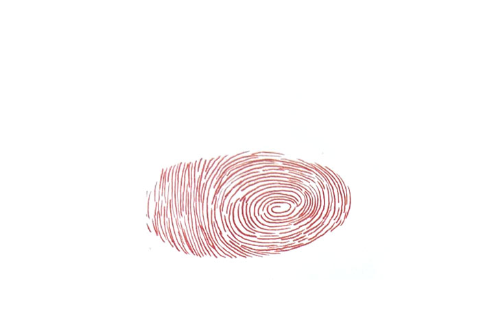 步骤1：用大拇指按一个指印。