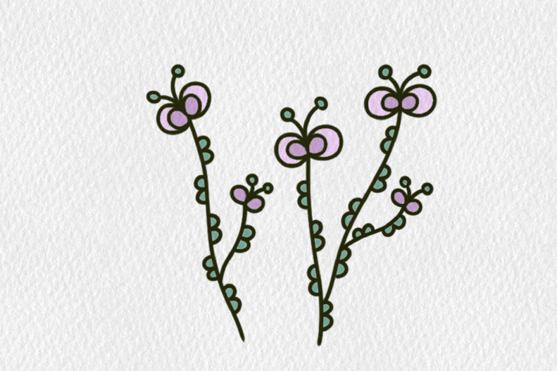 小清新彩色花朵简笔画-图8