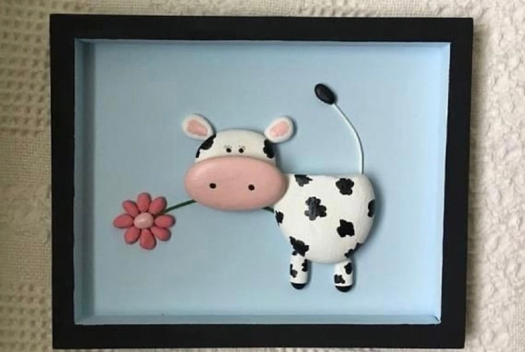 亲子手工 创意石头画作品-图3