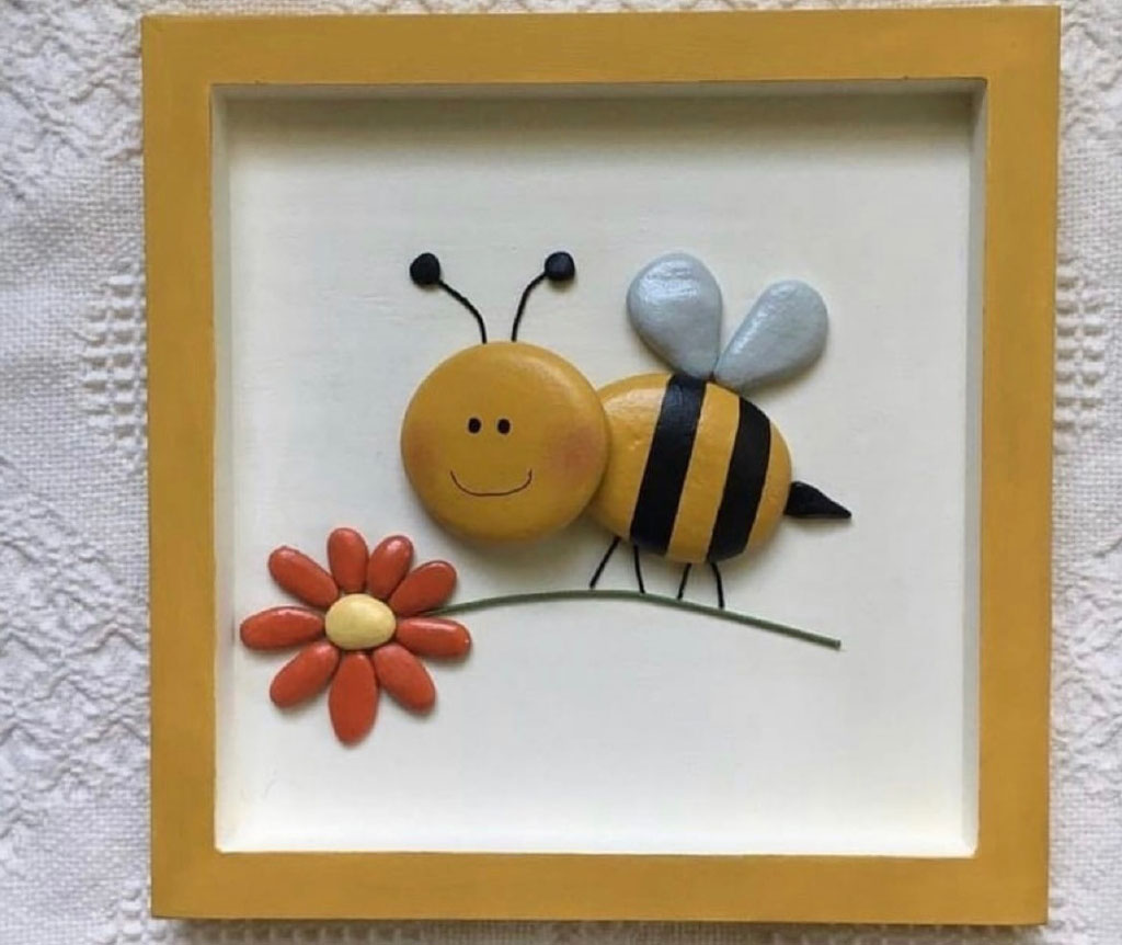 亲子手工 创意石头画作品-图5