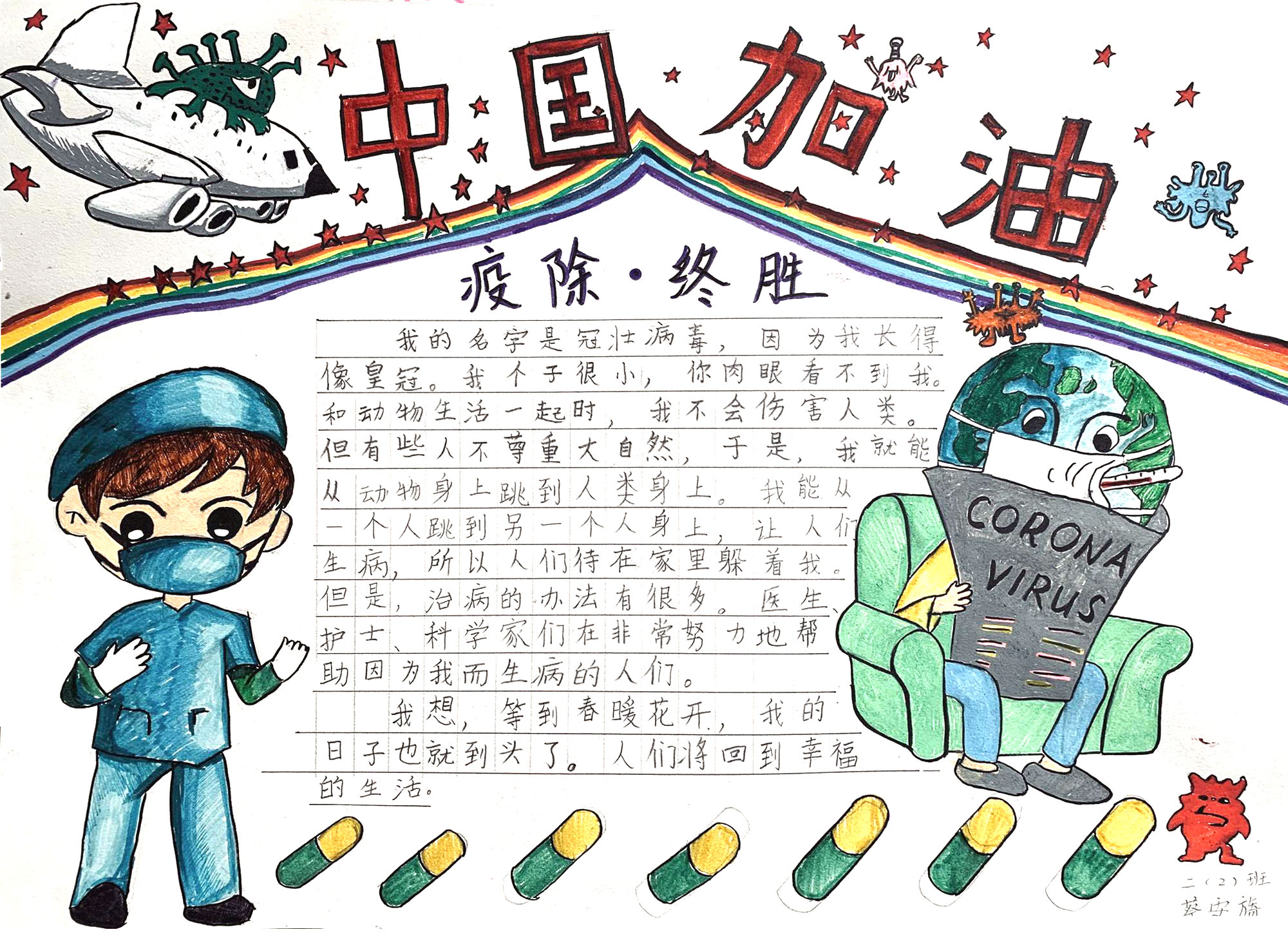 讲卫生防病毒手抄报图片-图4