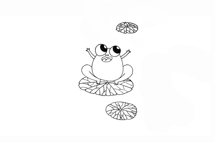小青蛙唱歌儿童画教程-图5