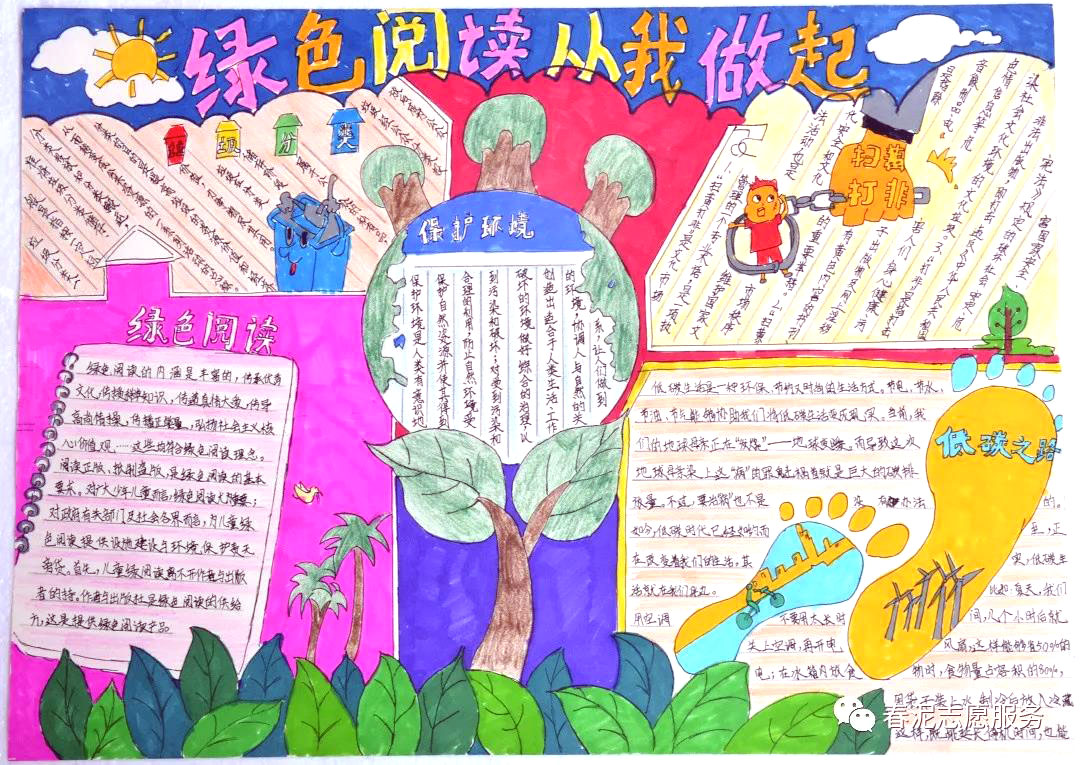 绿色阅读健康阅读手抄报图片-图9