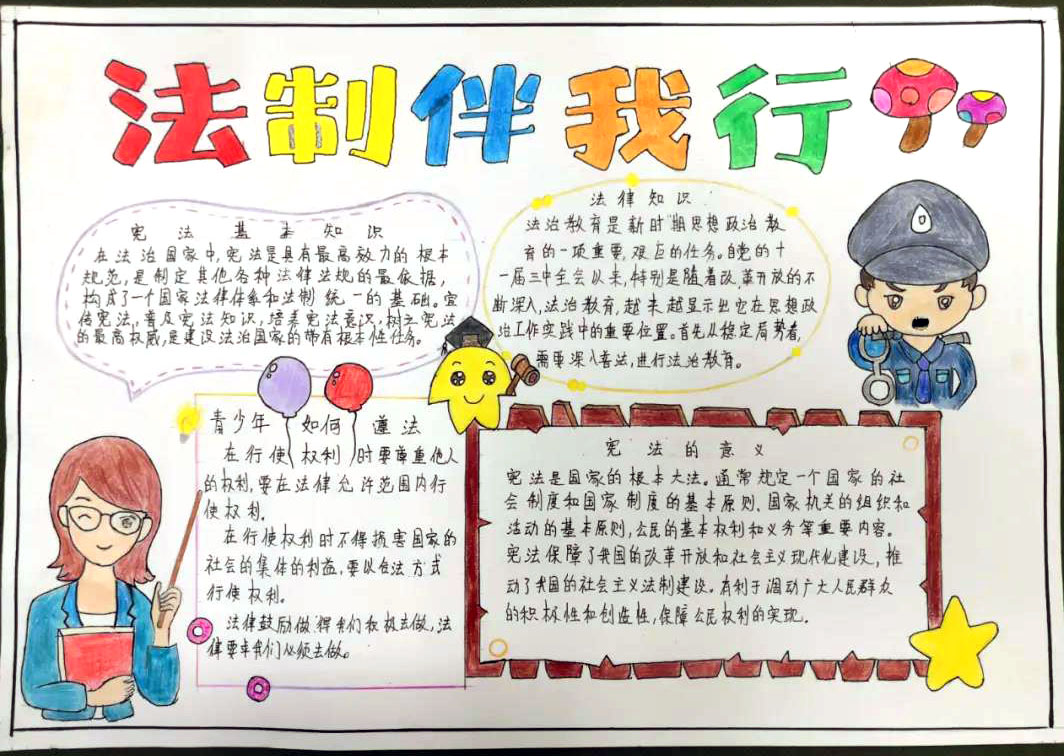 小学生法制校园手抄报-图4